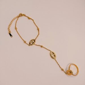 Golden Anchor Finger Chain